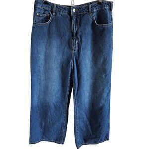 Pilcro Anthropologie The Annie Woman SZ 32 Petite Wide Leg High Rise Jean Modern